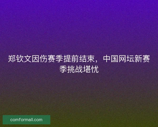 郑钦文因伤赛季提前结束，中国网坛新赛季挑战堪忧